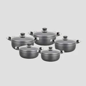 Sayona ML-8090 Non-Stick Cookware Set with Granite Finish - Black