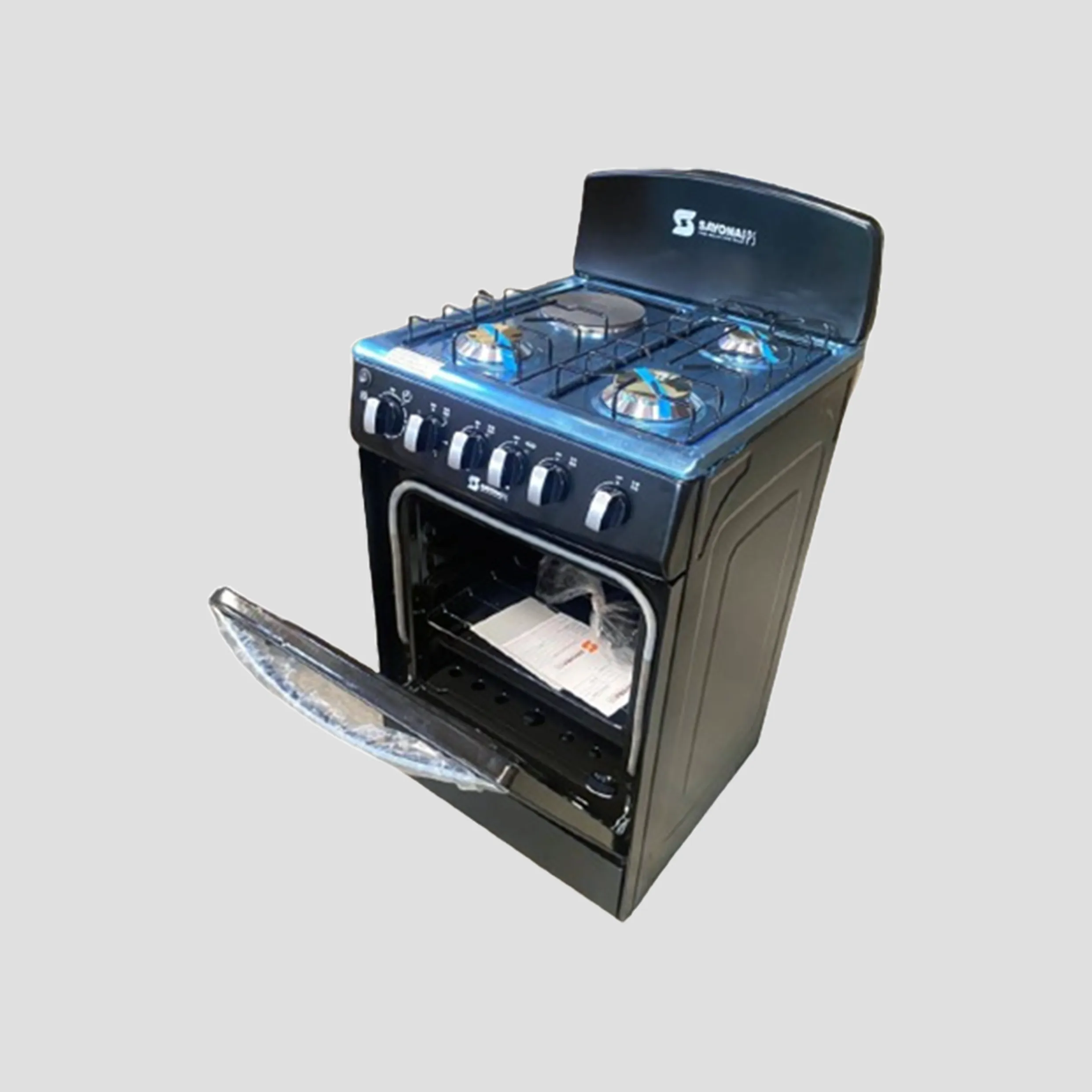 Sayona SGC-50E31-GO 50x55 Standing Gas Cooker with Gas Oven, 3 Burners and 1 Electric Plate - Black - Image 2