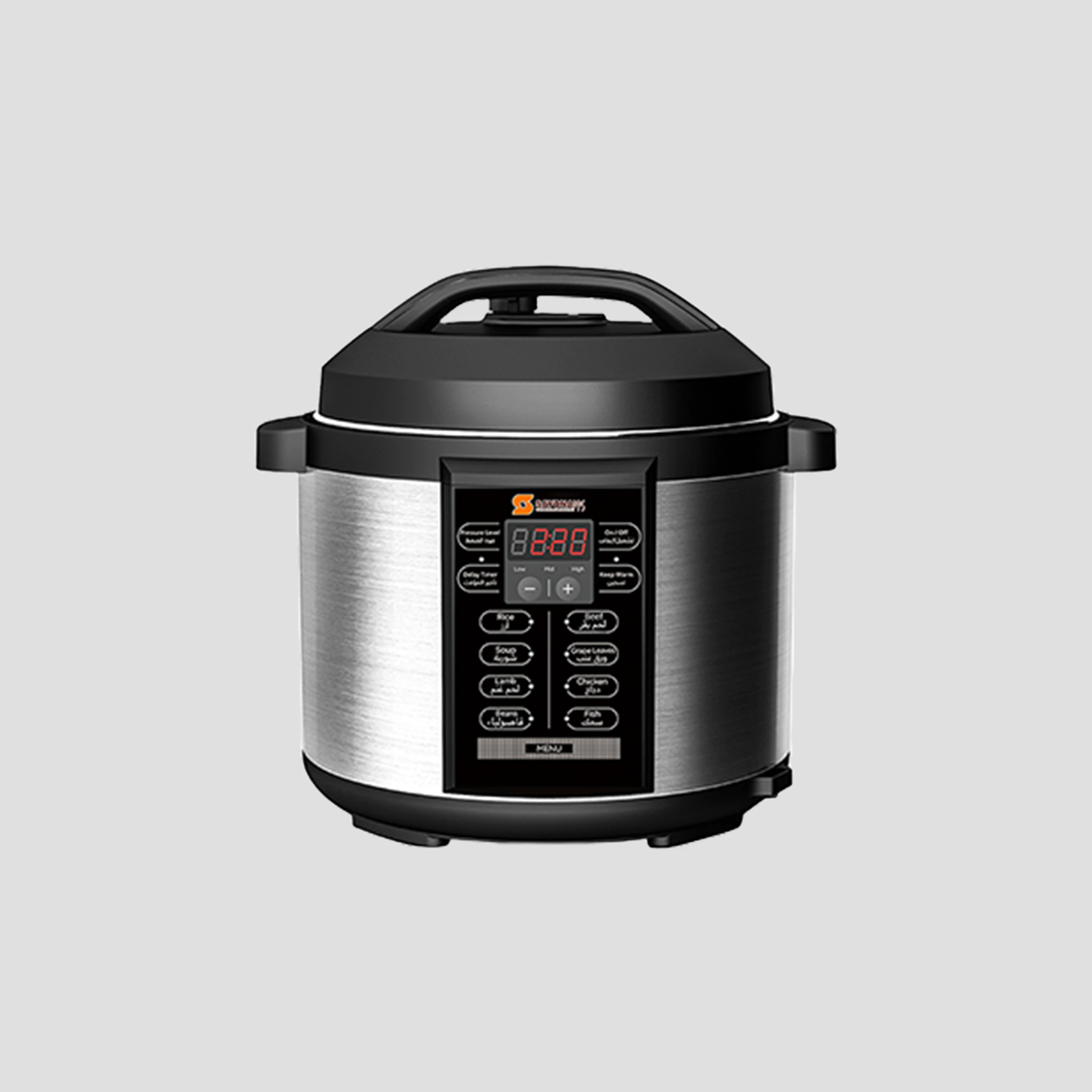 Sayona SPC-4413 6L Digital Pressure Cooker with 1000W Fast Cooking - Black/Silver