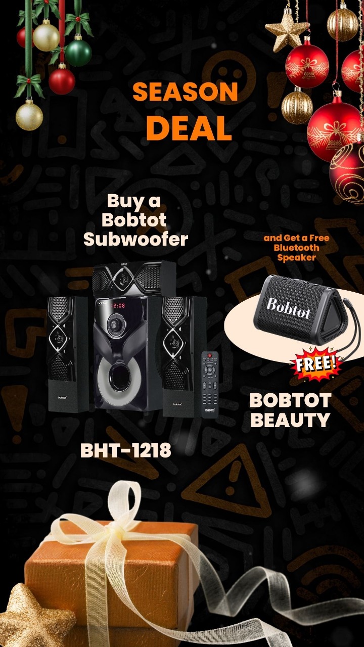 Bobtot BHT-1218BT 3.1CH Subwoofer with 12000W PMPO & Bluetooth - Black