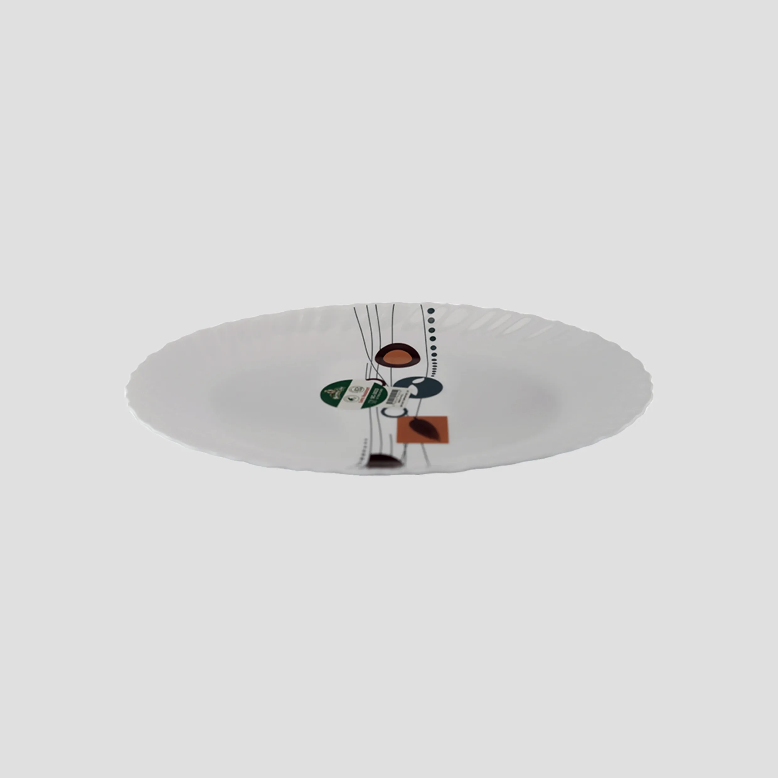 Sayona Chef SC-3023 K-1093 12-Inch Oval Plate with Design - White - Image 2