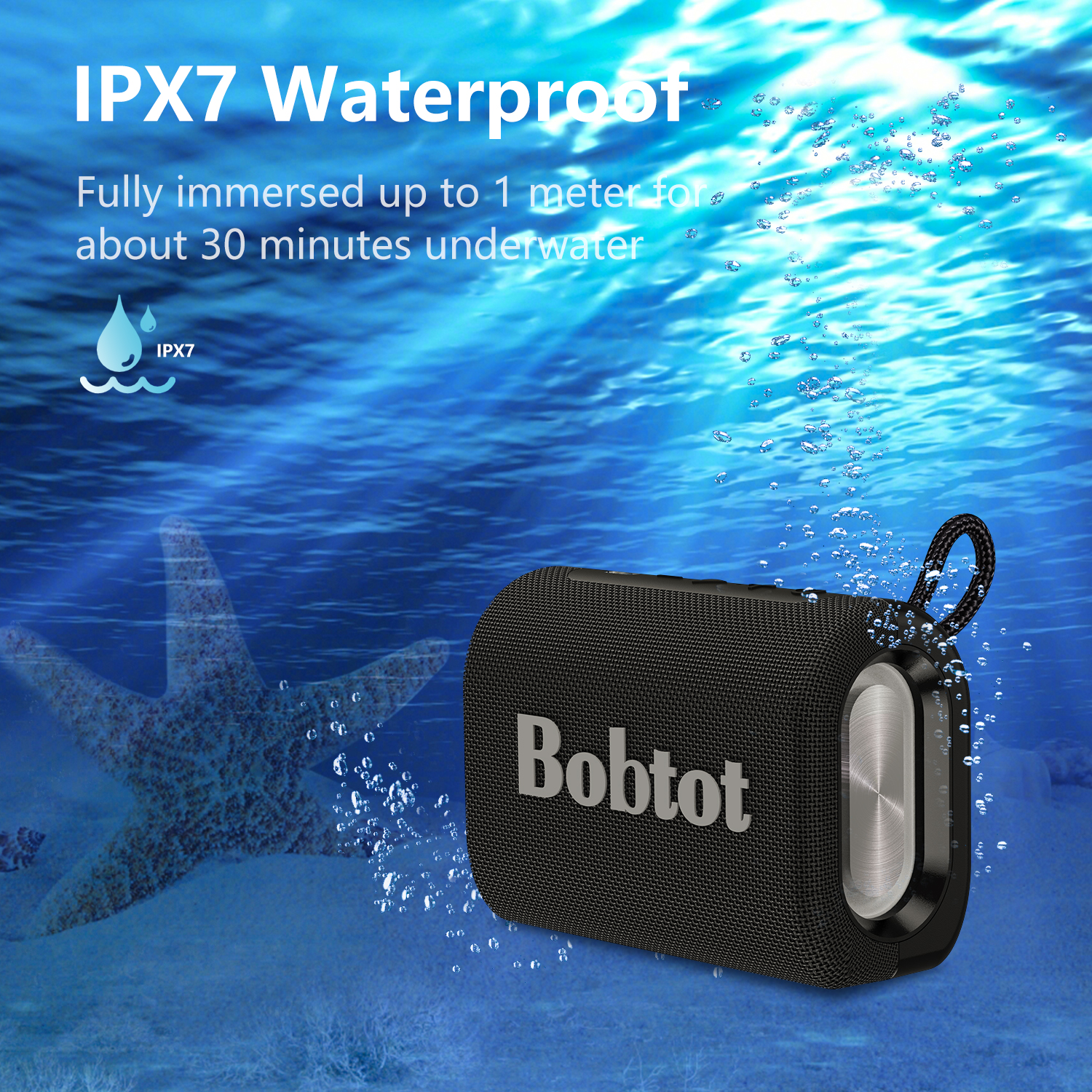 Bobtot ET21 Thunder Portable Bluetooth Speaker with Deep Bass - Black - Image 3