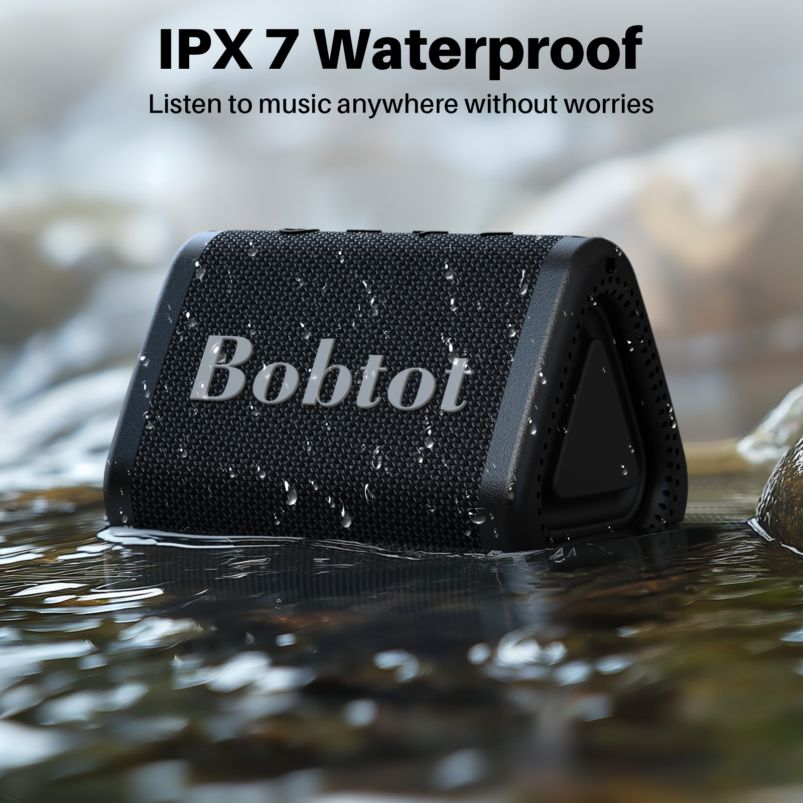 Bobtot ET2240A Portable Bluetooth Speaker with Compact Bass - Black - Image 5