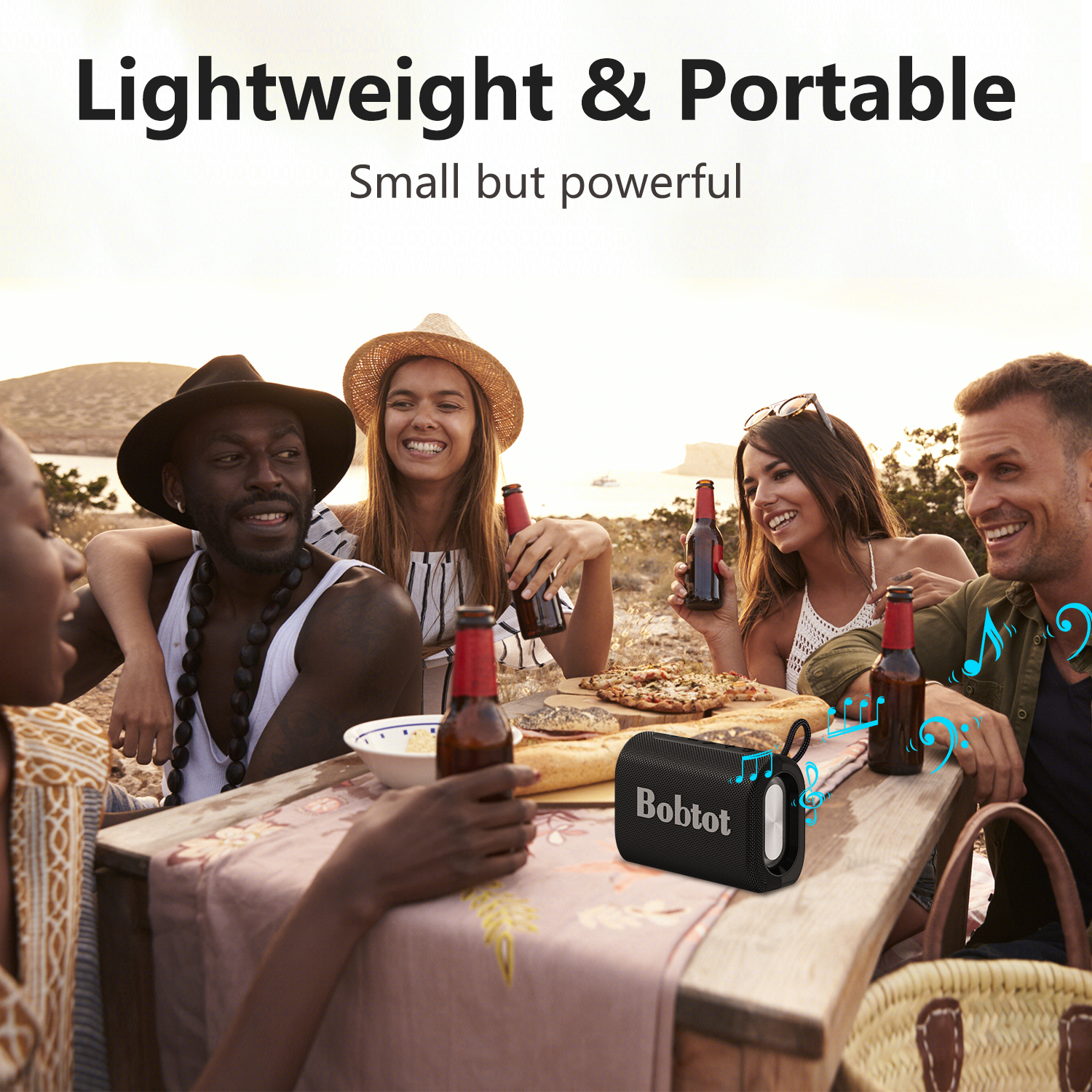 Bobtot ET21 Thunder Portable Bluetooth Speaker with Deep Bass - Black - Image 4