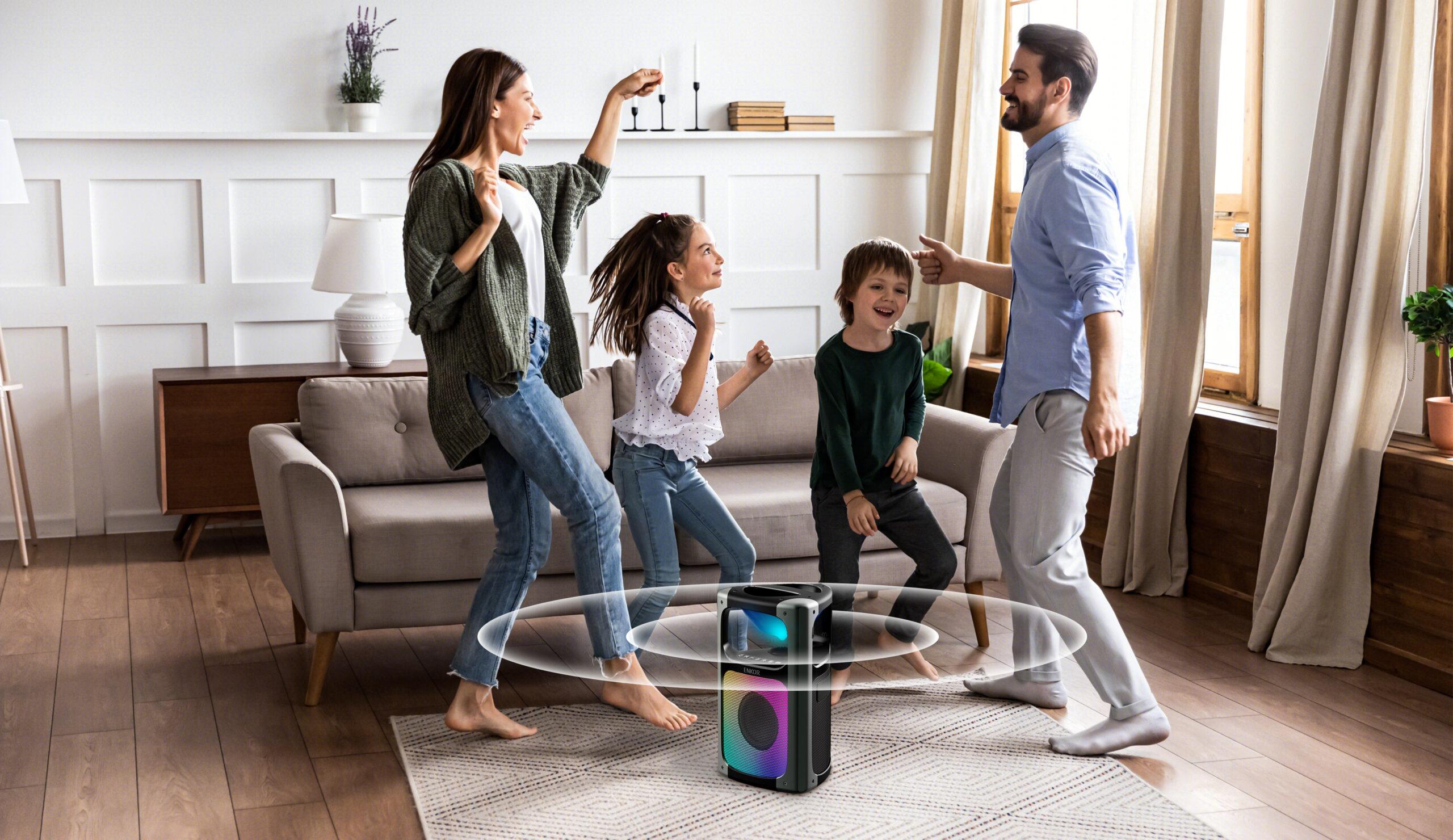 Rotasona Go RS002 Party Speaker with SoundAura 360° Surround Sound - Black - Image 4