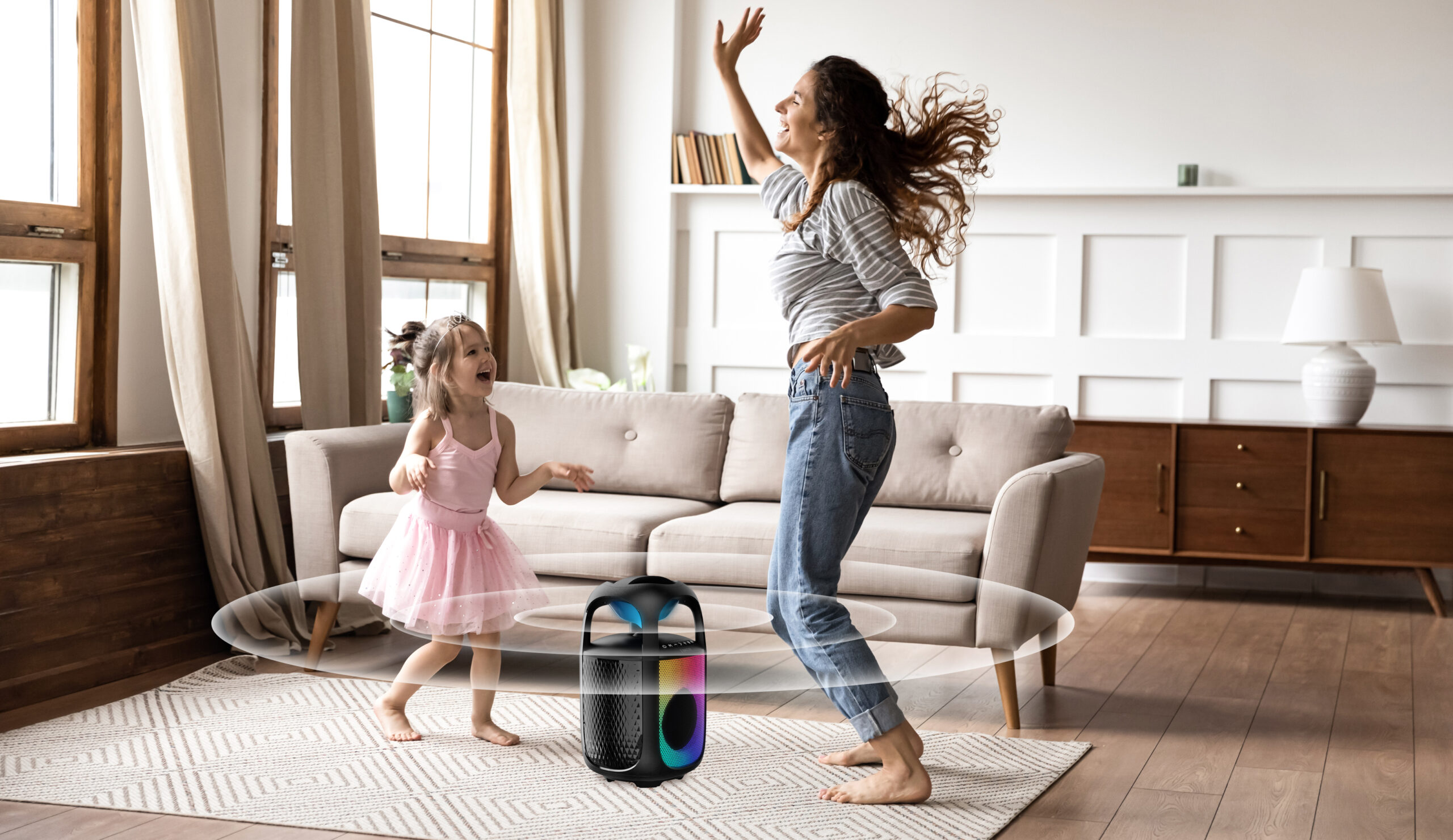 Rotasona RS001 Party Speaker with SoundAura 360° Surround Sound - Black - Image 2